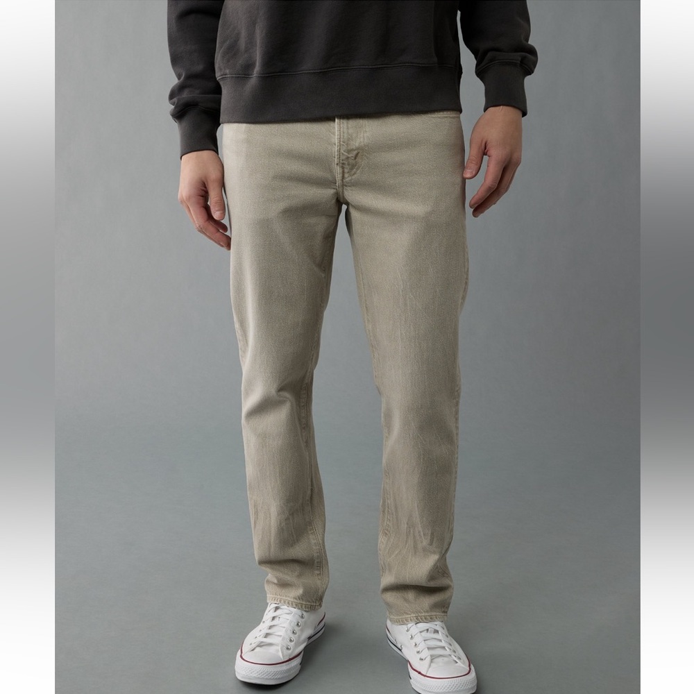 American Eagle Men’s EasyFlex Slim Straight Jeans in Dune Khaki Size 34X30